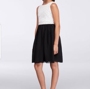 Speechless black/white Short Lace Chiffon Dress